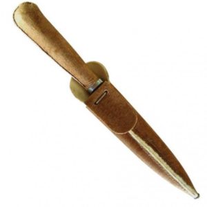 Cuchillo De Cuero Crudo Comn  18Cm Acero Inox Vaina Cuero Crudo