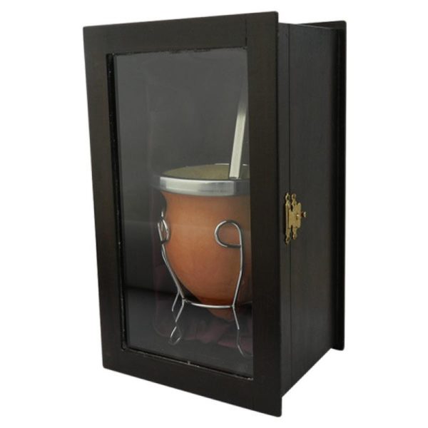 Mate De Vuelo De Calabaza Recubierto en Cuero Vaqueta MAT696 Bombilla Acero Inox Chata BOM230 Con Caja Fina - Imagen 2