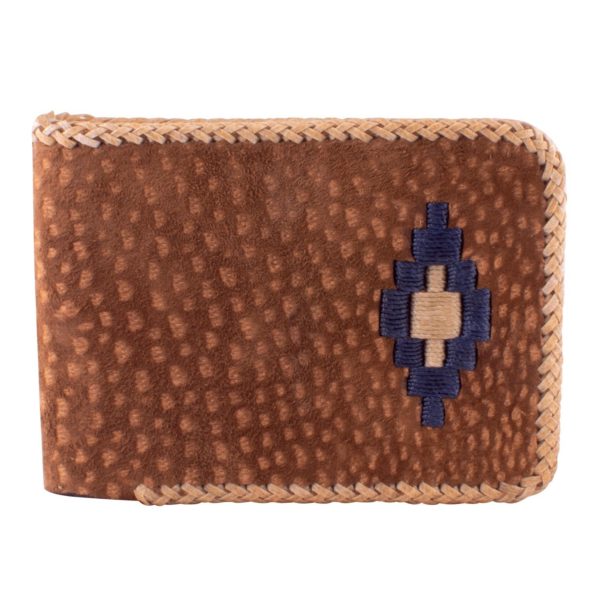 Billetera De Carpincho Tejida y Bordada