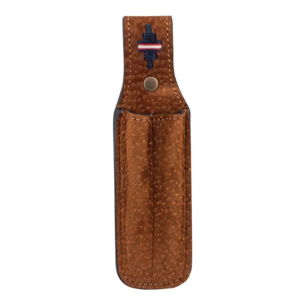 Porta Lapicera De Carpincho Bordado x 2